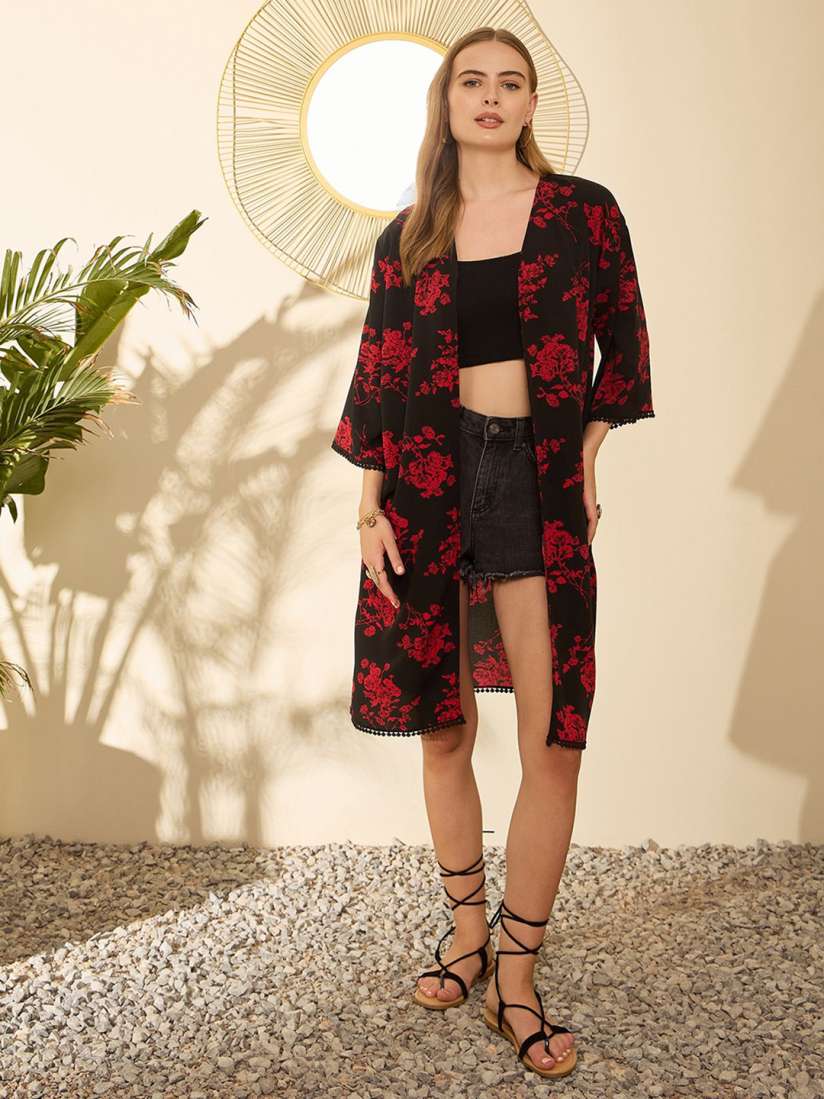 Buy Berrylush Women Printed Longline Shrug Shrug for Women 30460718 Myntra