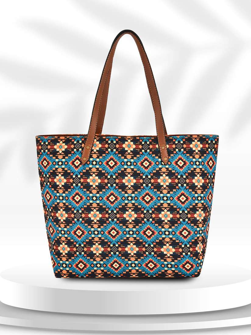 Buy Lychee bags Geometric Oversized Shopper Tote Bag Handbags for Women 30779536 Myntra