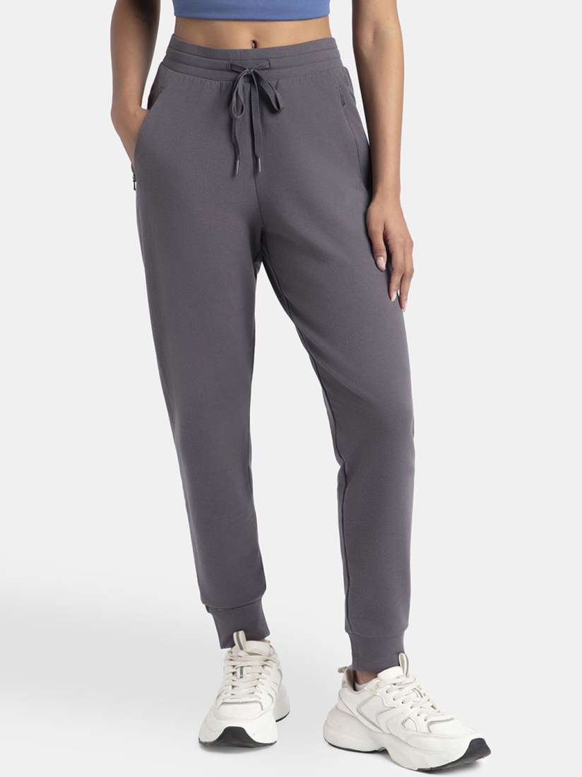 Buy Jockey Super Combed Elastane French Terry Slim Fit Joggers With Zipper Pockets 1323 Track Pants for Women 30790470 Myntra