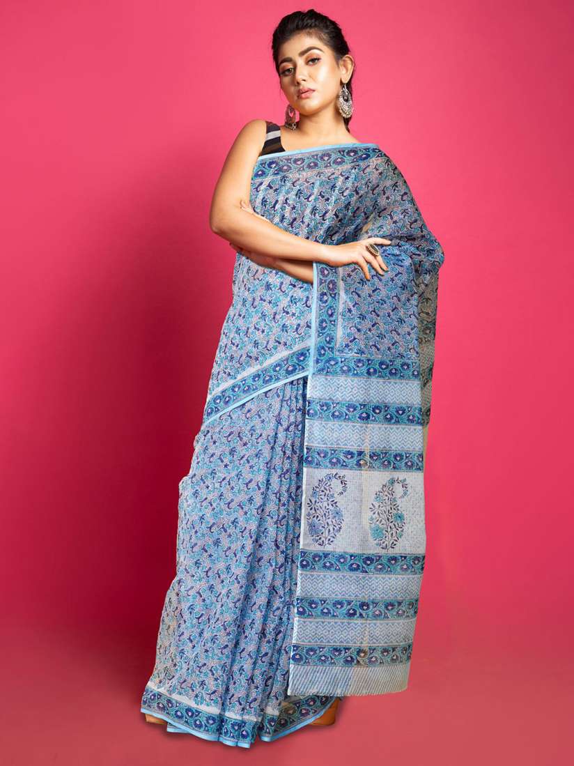 Buy Unnati Silks Ethnic Motifs Printed Handloom Saree Sarees for Women 30756205 Myntra