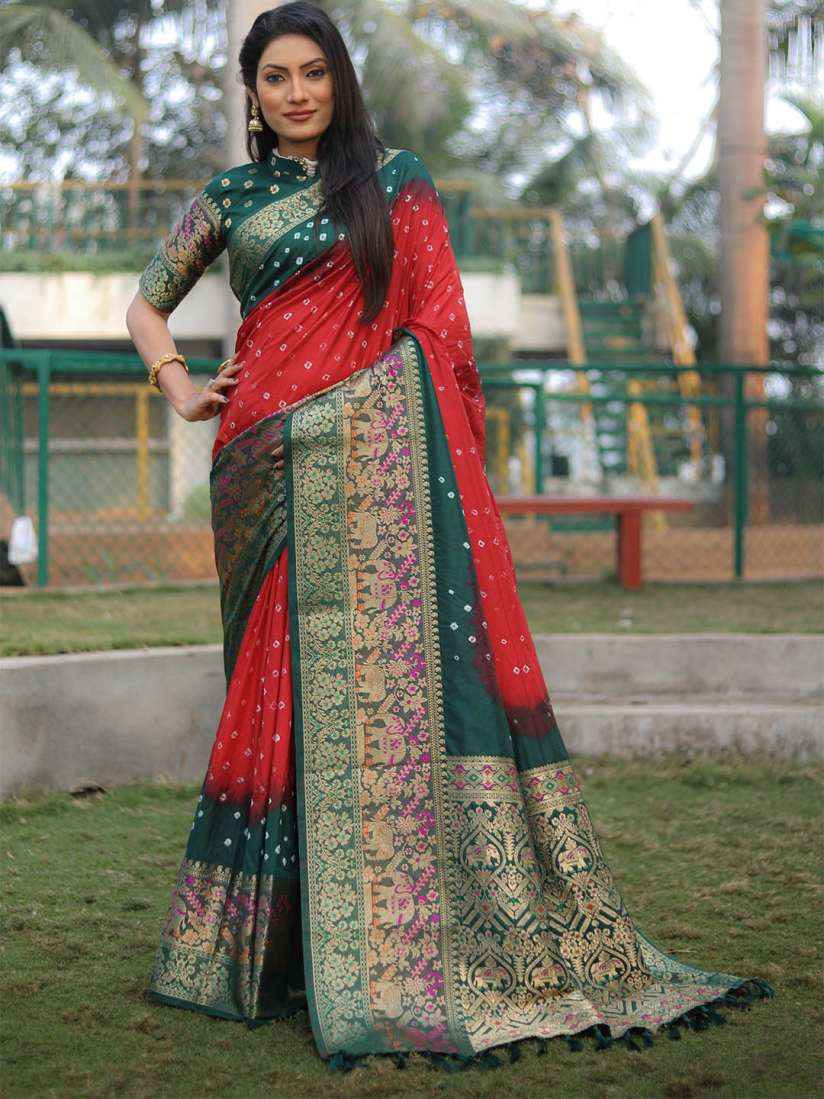 Pure silk bandhani sarees store