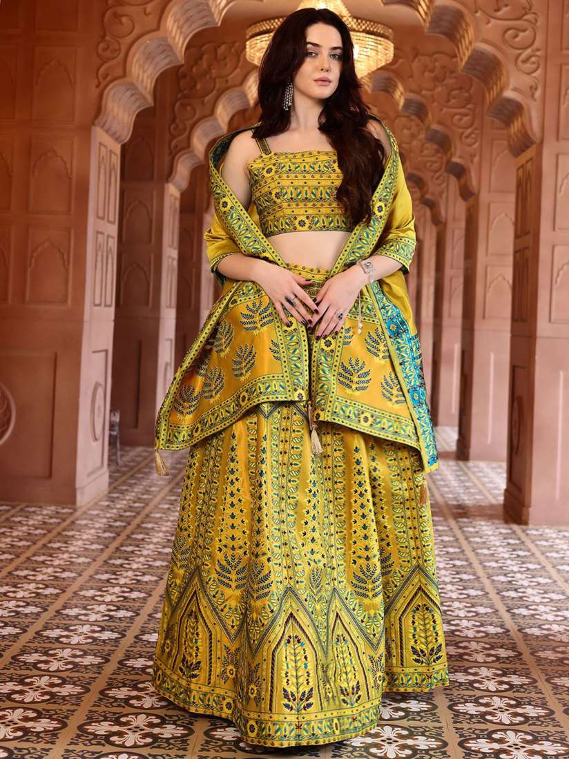 Buy PURVAJA Ready to Wear Lehenga Unstitched Blouse With Dupatta Lehenga Choli for Women 30776020 Myntra