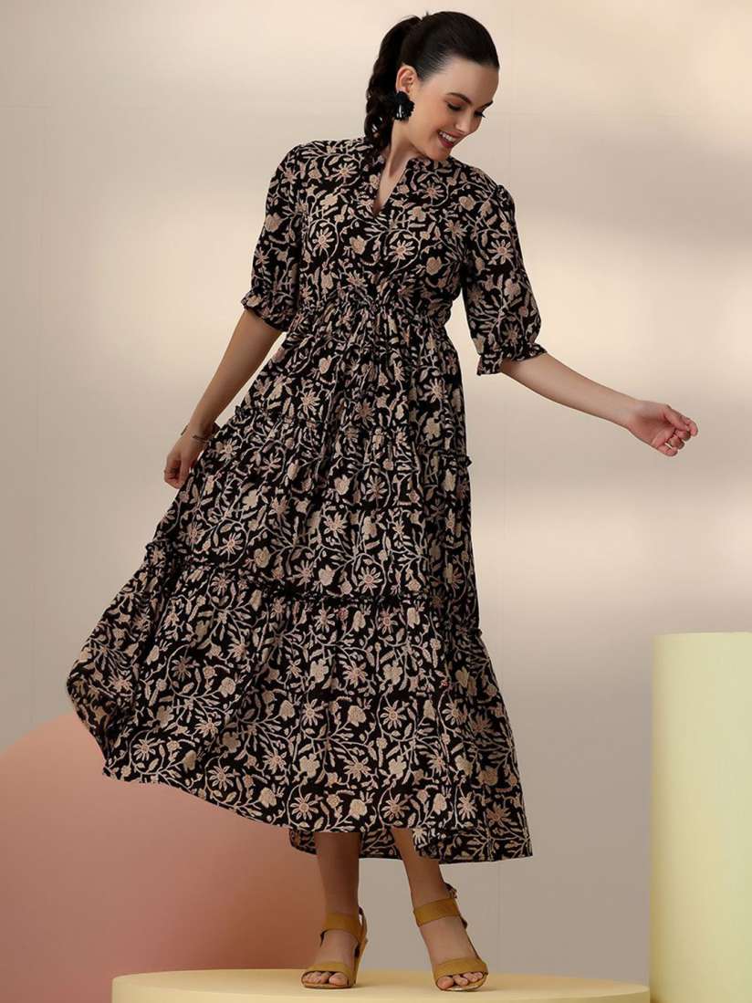 Buy Libas Puff Sleeve Empire Maxi Dress Dresses for Women 30769776 Myntra