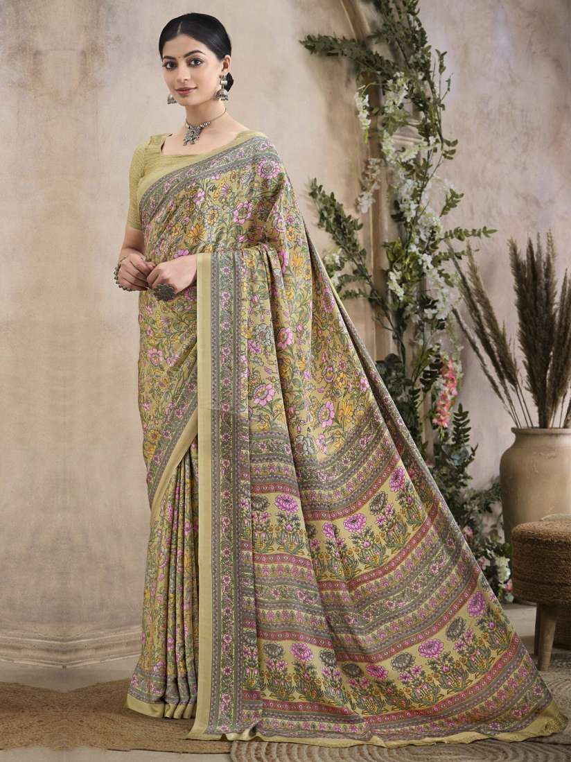 Poly crepe saree cheap