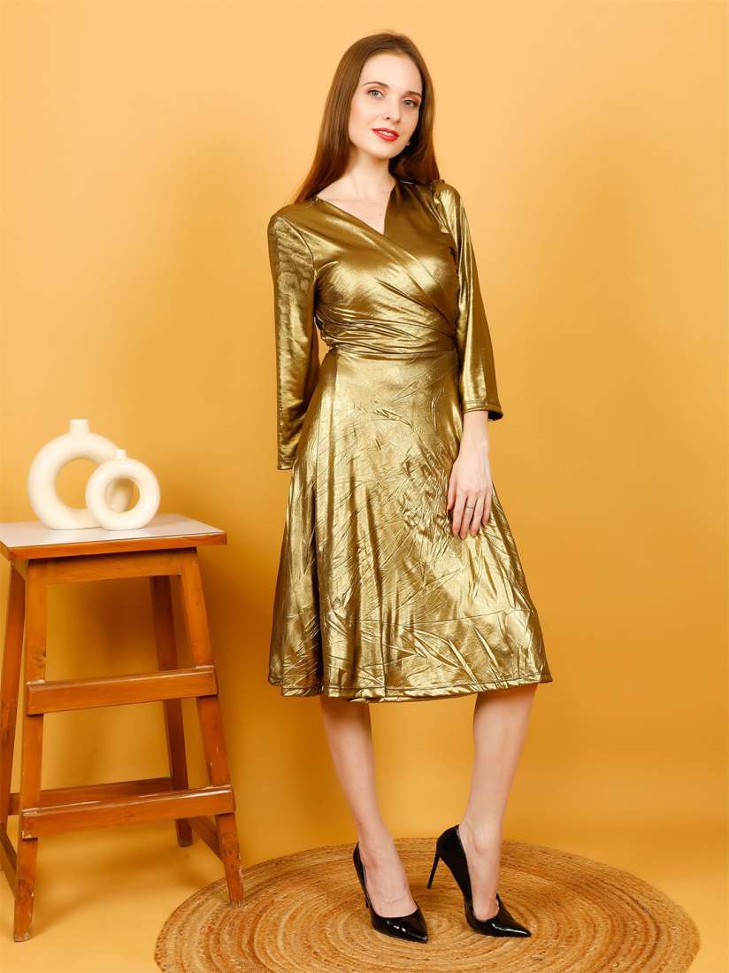 Buy MICHAEL KOVLIN Metallic Shimmer Party Dress Dresses for Women 30468542 Myntra