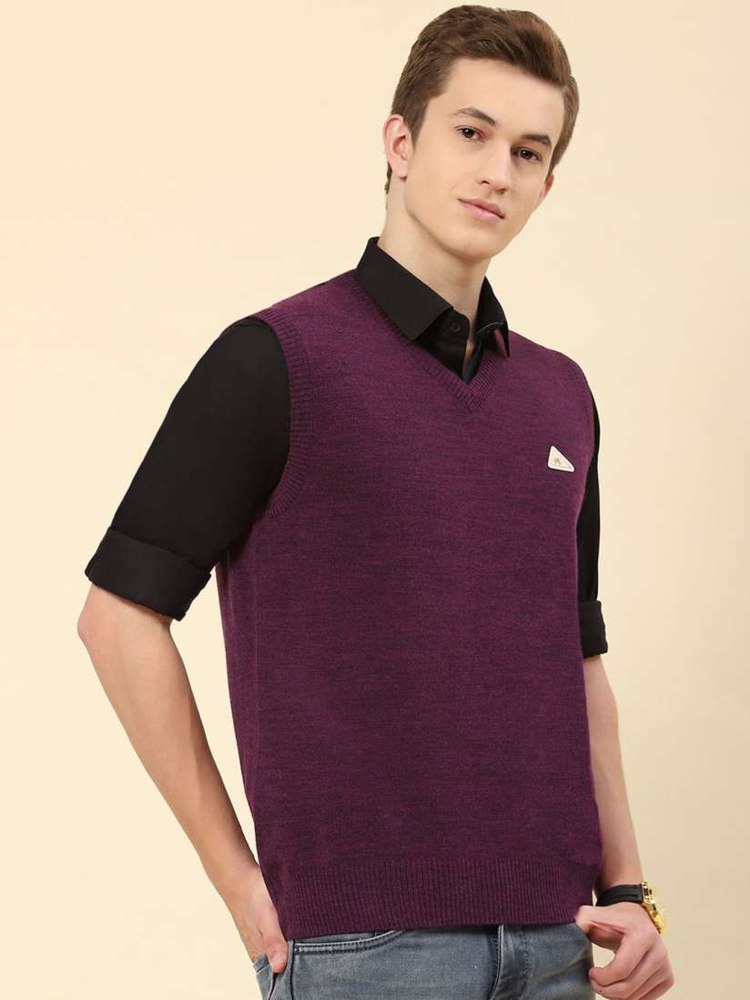Mens purple sweater vest on sale
