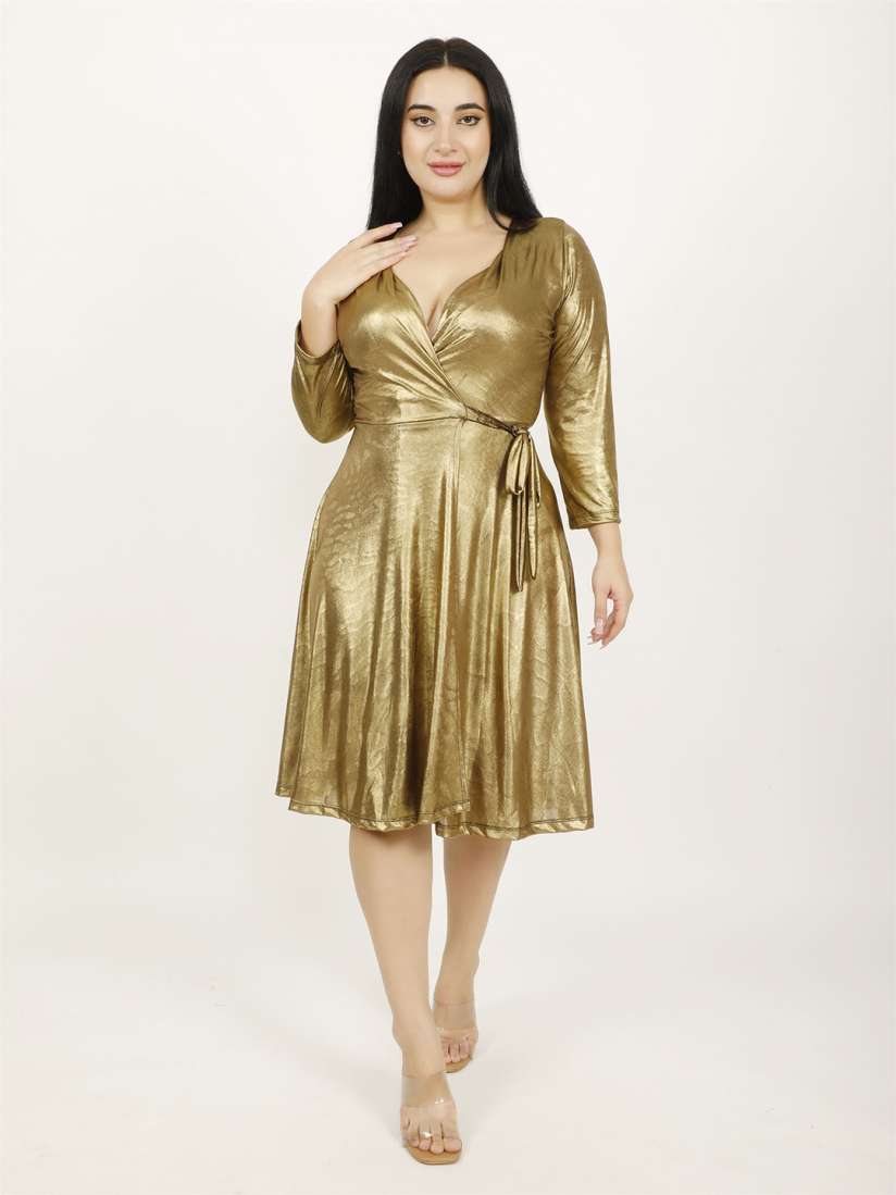 Buy MICHAEL KOVLIN Metallic Shimmer Party Dress Dresses for Women 30468441 Myntra