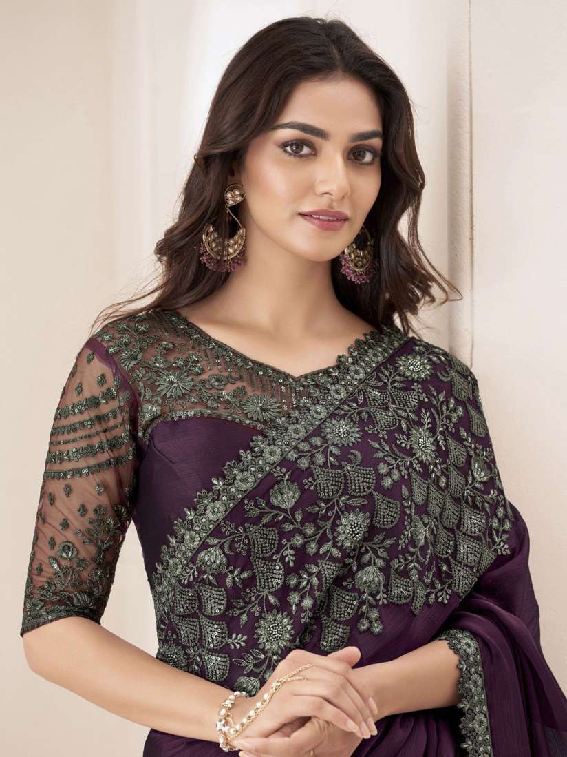Chiffon saree in myntra top