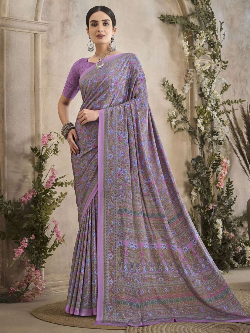 Buy Mitera Floral Poly Crepe Saree Sarees for Women 30471829 Myntra