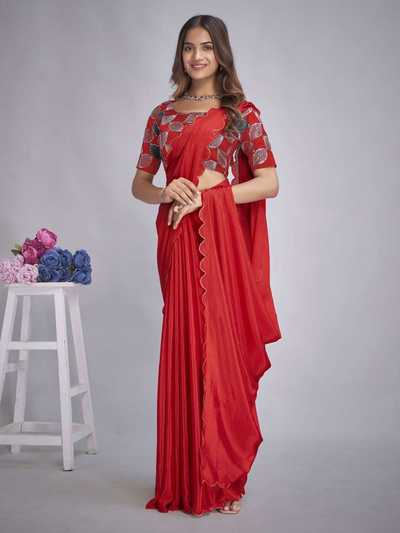 Buy JULEE Embroidered Pure Chiffon Saree Sarees for Women 30470903 Myntra