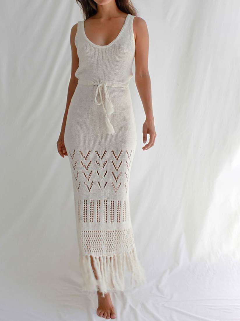 Buy LULU SKY Tassel Hem Knitted Beach Dress Dresses for Women 30480704 Myntra
