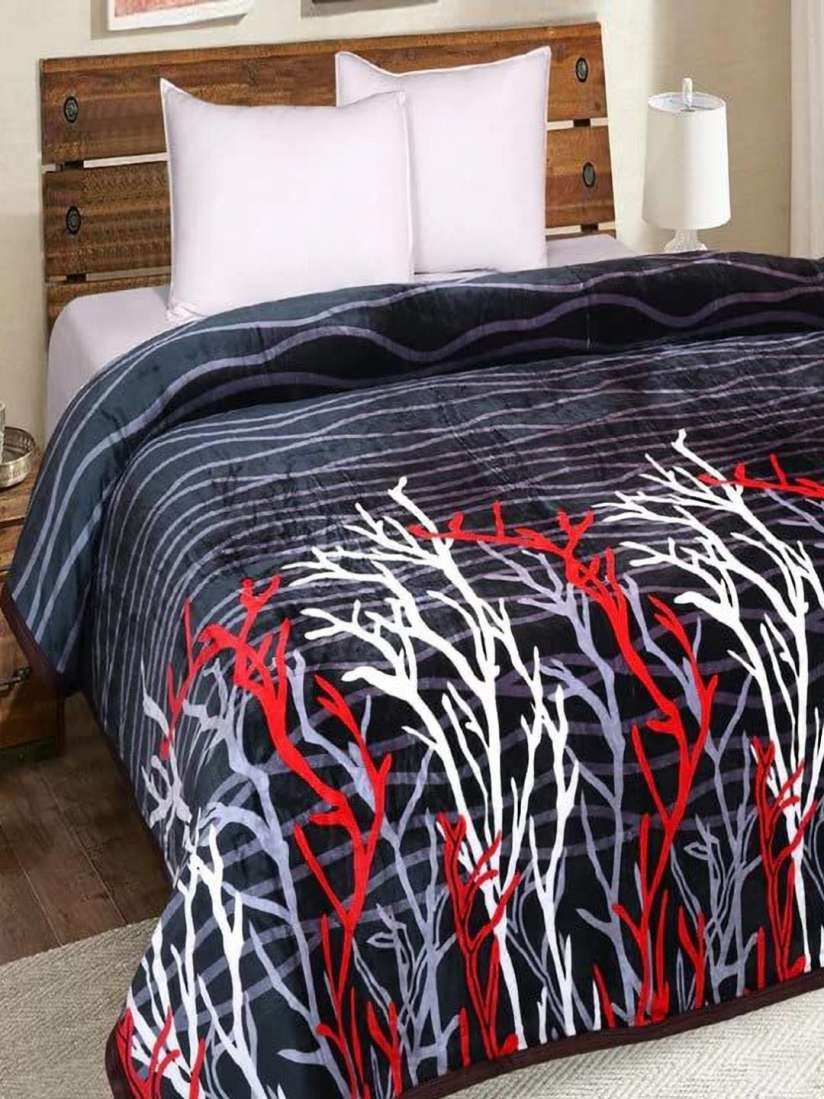 Buy Signature Grey White Striped Microfiber AC Room 350 GSM Double Bed Blanket Blankets Quilts and Dohars for Unisex 29887280 Myntra