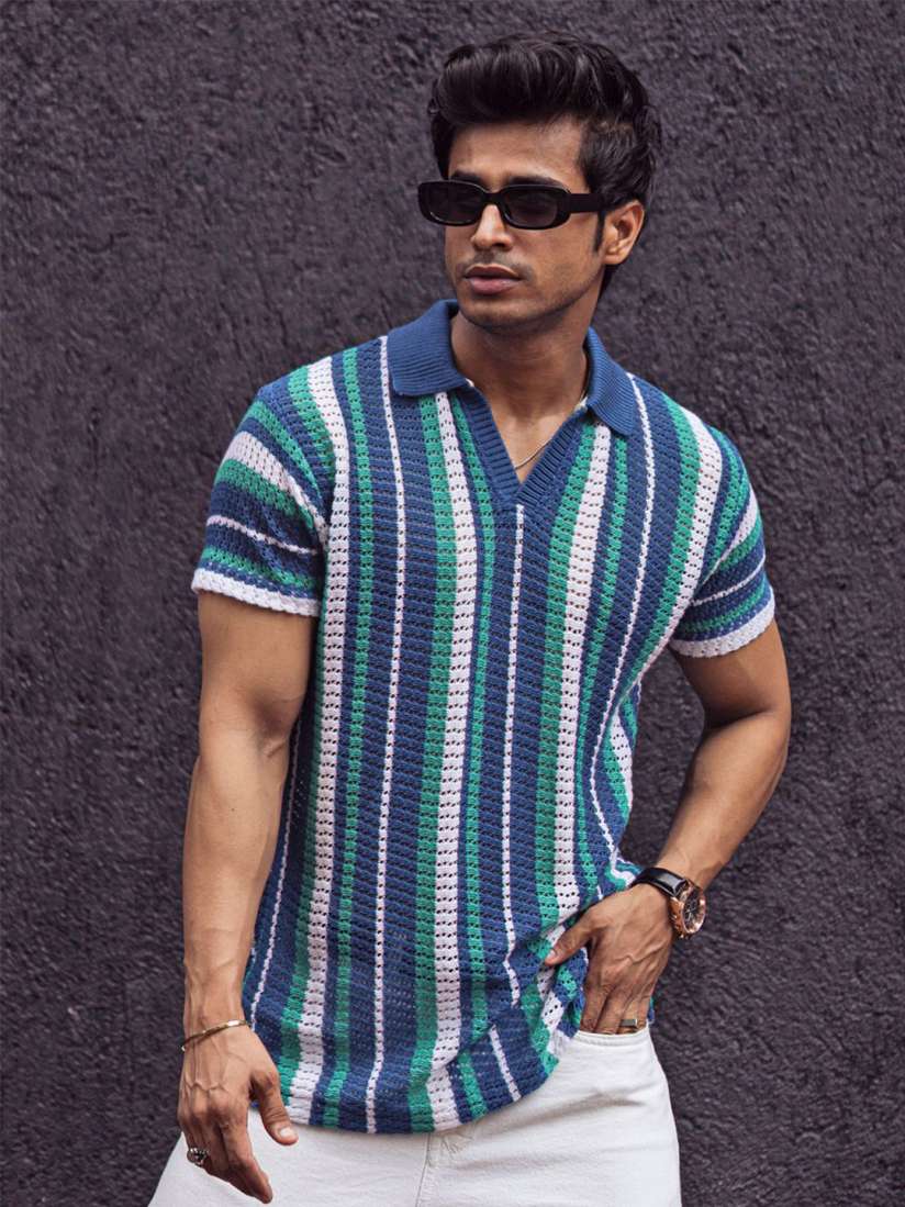 Buy Powerlook Men Striped Polo Collar T Shirt Tshirts for Men 30494969 Myntra
