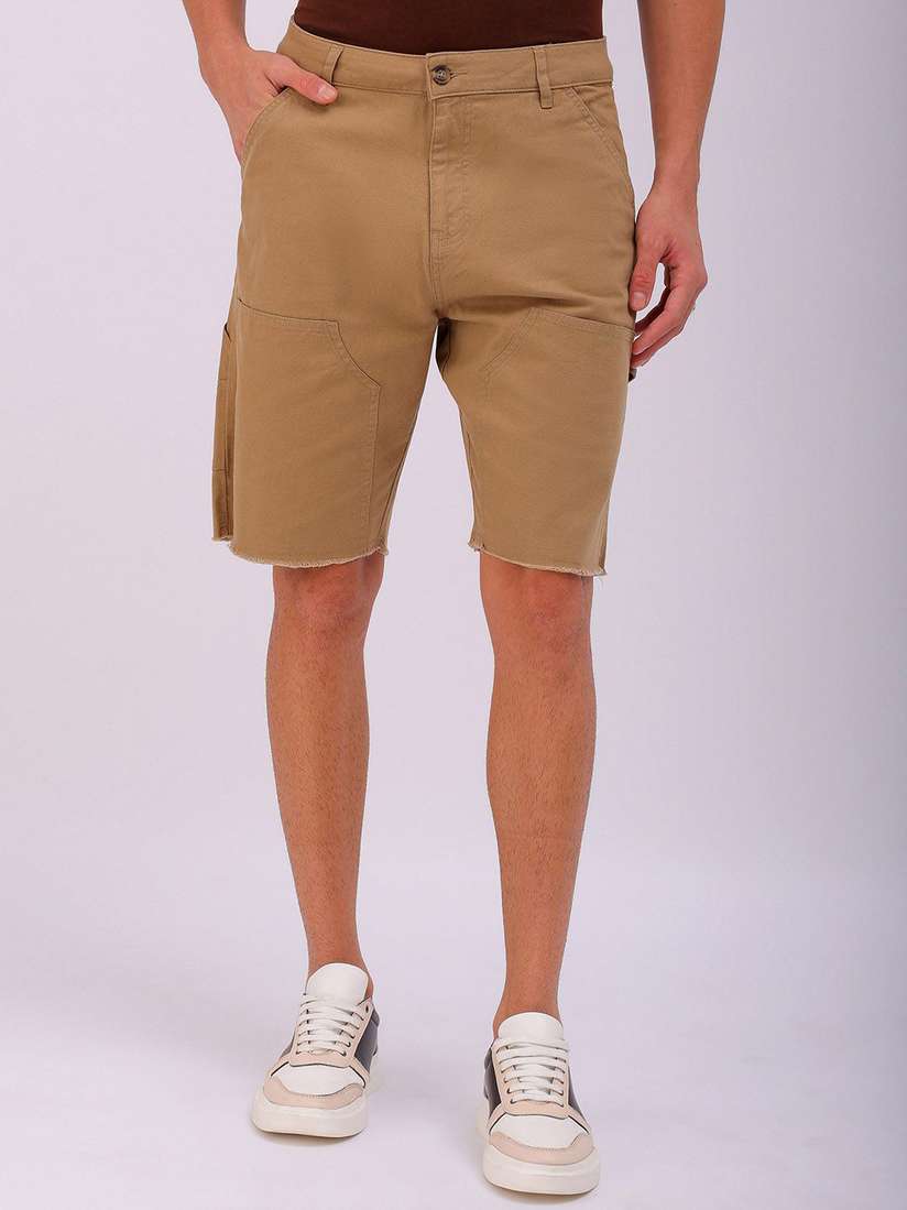 Myntra Mens Chino Cargo Shorts L'monte Men Khaki Regular Fit