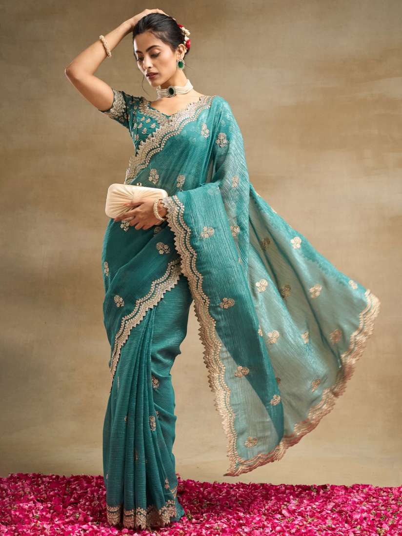 Buy kasee Floral Embroidered Pure Silk Saree Sarees for Women 30477109 Myntra