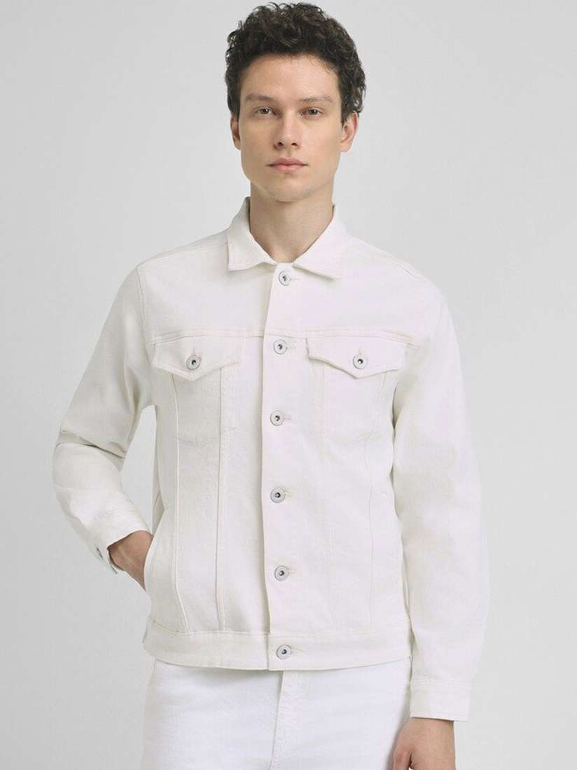 Buy FOREVER 21 Men Washed Denim Jacket with Patchwork Jackets for Men 30502673 Myntra