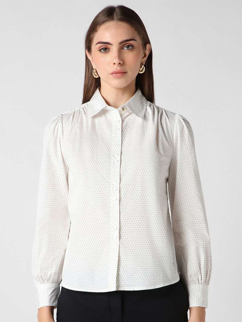 Van heusen women's solid formal shirt top