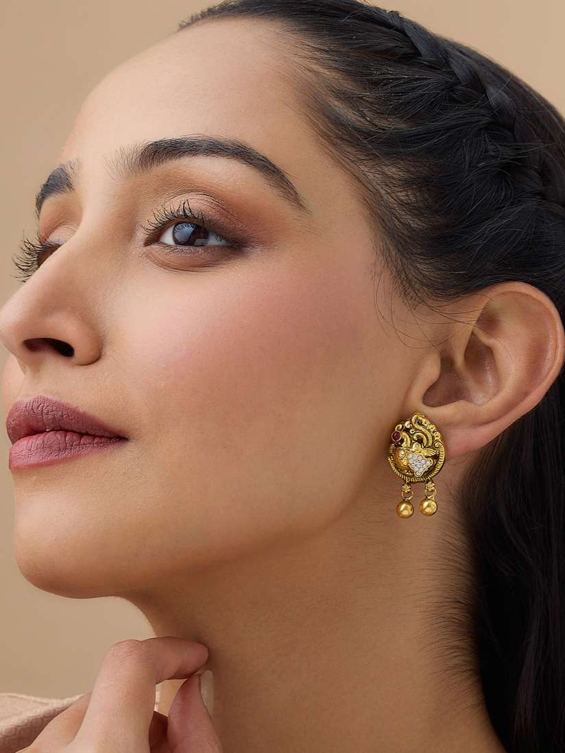 Buy Kushal s Fashion Jewellery Gold Plated Classic 92.5 Pure Silver Stud Earrings Earrings for Women 25533230 Myntra