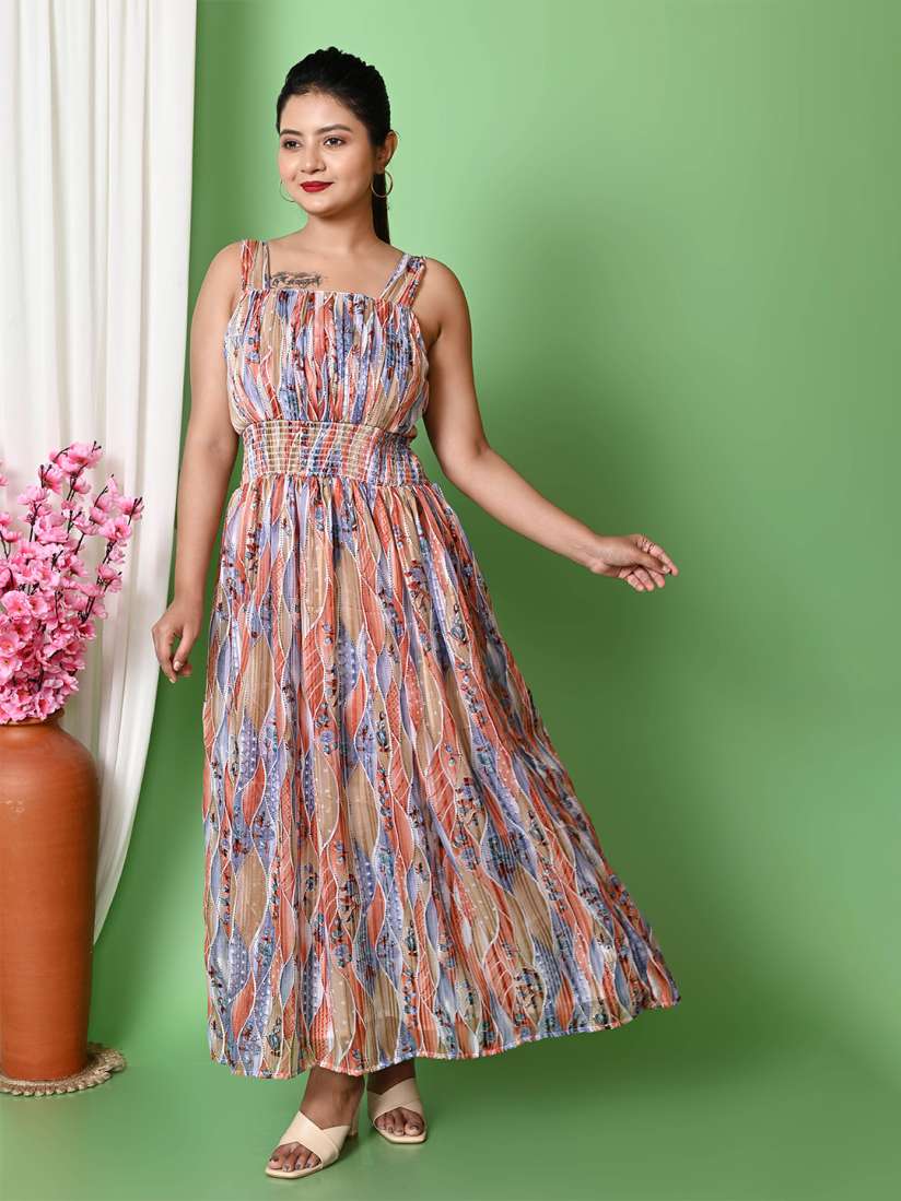 Buy BAESD Floral Printed Chiffon Maxi Dress Dresses for Women 30484640 Myntra