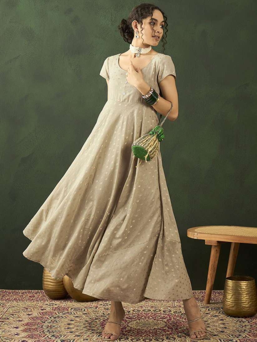 Buy Sangria Self Design Maxi Ethnic Dresses Ethnic Dresses for Women 30524262 Myntra