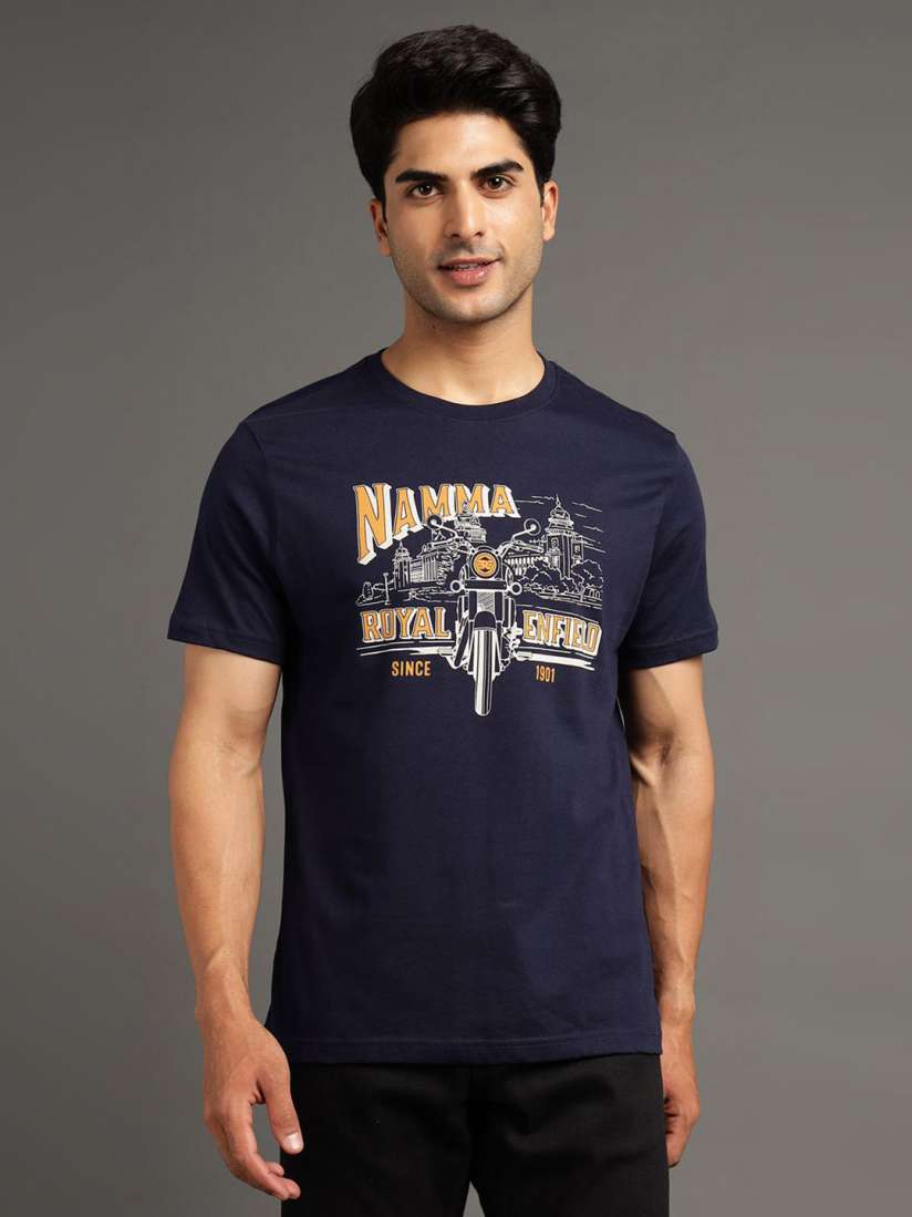Buy Royal Enfield Men Typography Printed Applique T shirt Tshirts for Men 30538211 Myntra