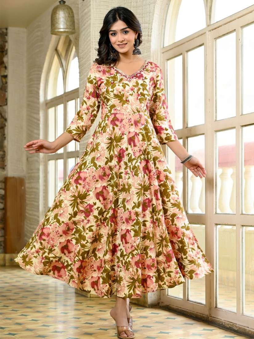 Buy RANI PRINTS Floral Print Fit Flare Midi Ethnic Dress Ethnic Dresses for Women 30507604 Myntra