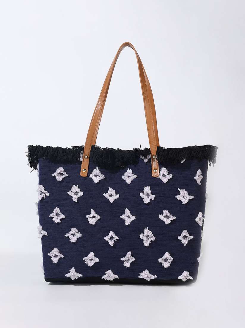 Buy LULU SKY Printed Oversized Structured Handheld Bag with Fringed Handbags for Women 30537002 Myntra