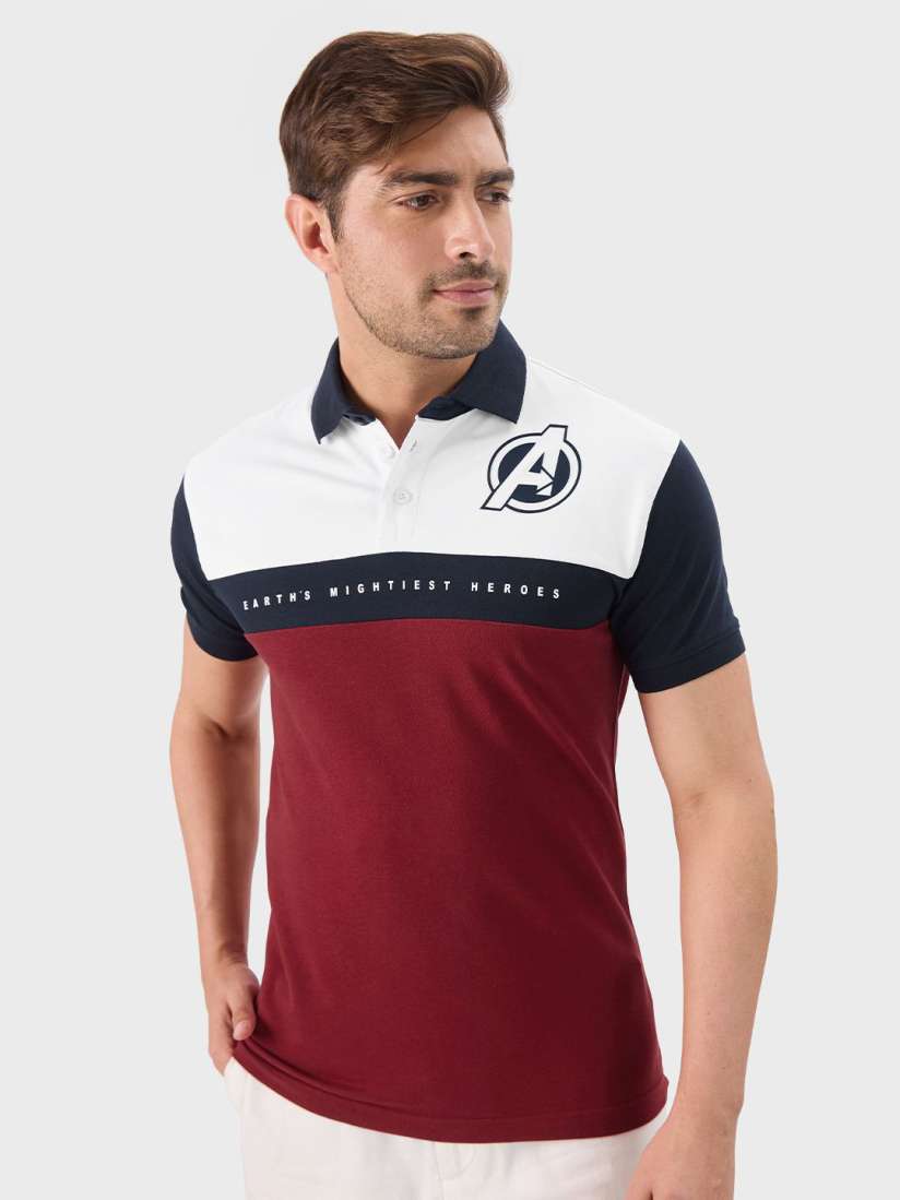 Buy The Souled Store Men Avengers Colourblocked Polo Collar T shirt Tshirts for Men 30537457 Myntra