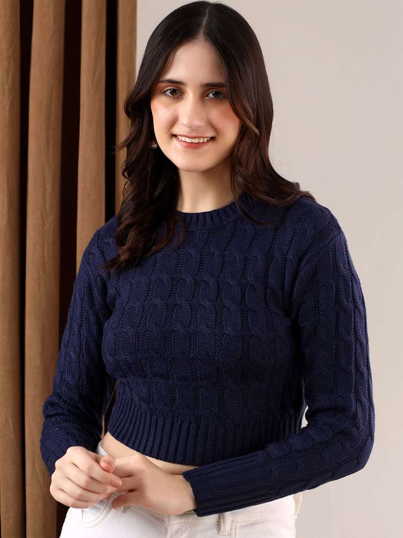 Knitted Jumper Navy Cropped Sweater Cider V-neck Knit Sailor Knitted Jumper Navy Cropped Sweater Cider V-neck Knit Sailor