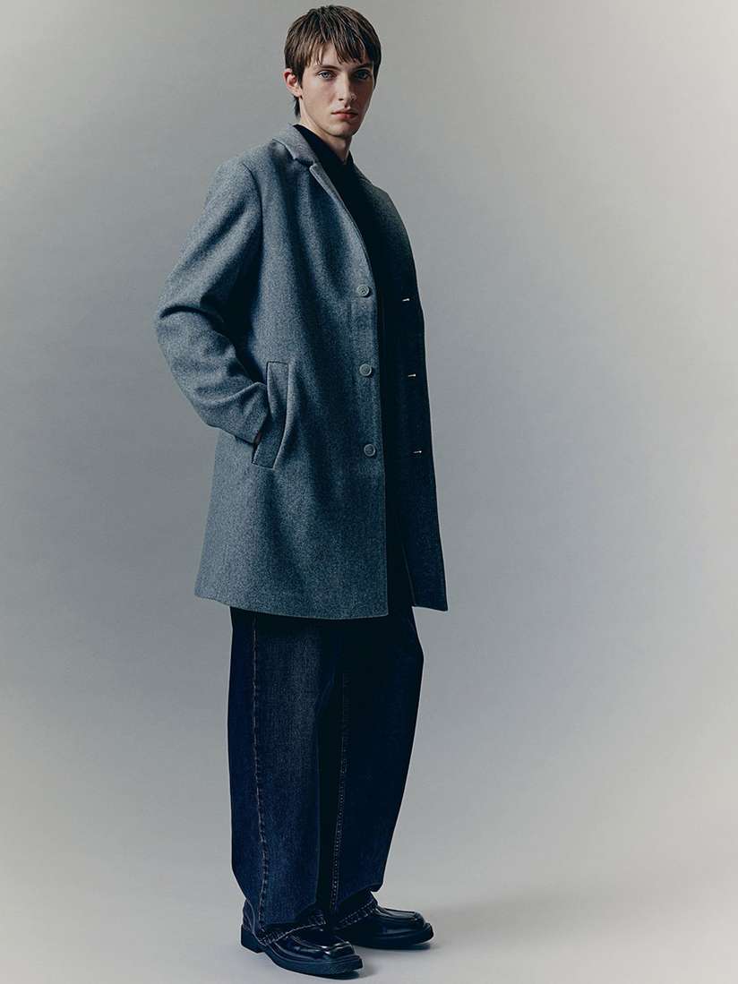 Buy H&M Slim Fit Wool-Blend Coat Coats for Men 31857062 Myntra