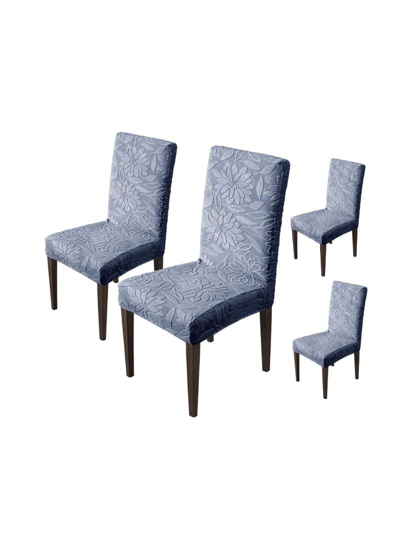 Buy HOUSE OF QUIRK Navy-Blue Pieces Floral Dining Chair Covers