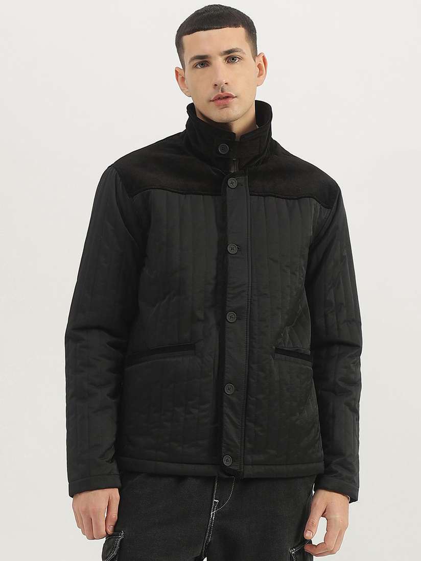 Buy United Colors of Benetton Men Mandarin Collar Solid Casual - Main Image