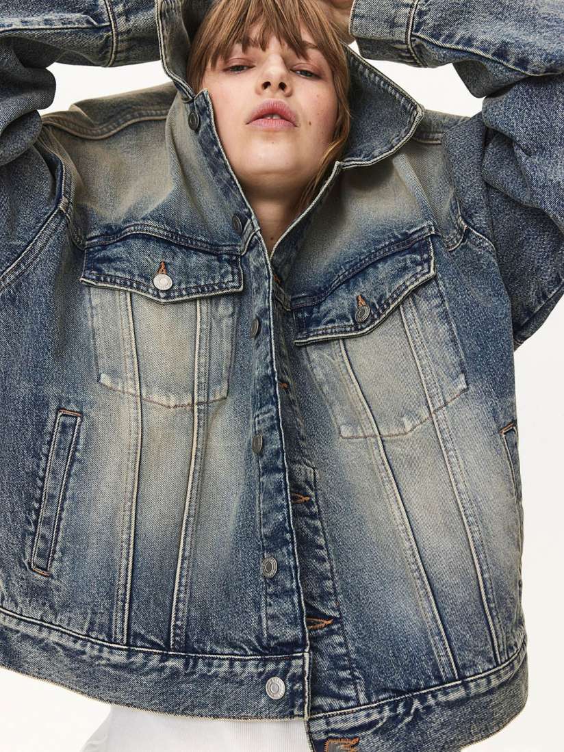 Buy H M Oversized Denim Jacket Jackets for Women 30244544 Myntra