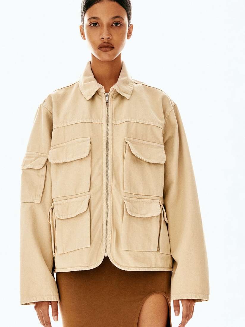 Denim utility jacket women's store
