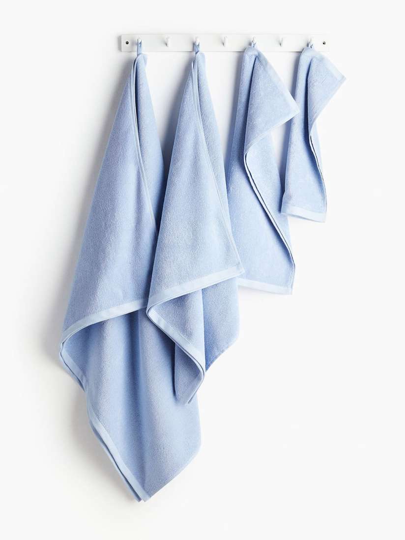 Buy H M Blue Terry Bath Towels Bath Towels for Unisex 30244438 Myntra