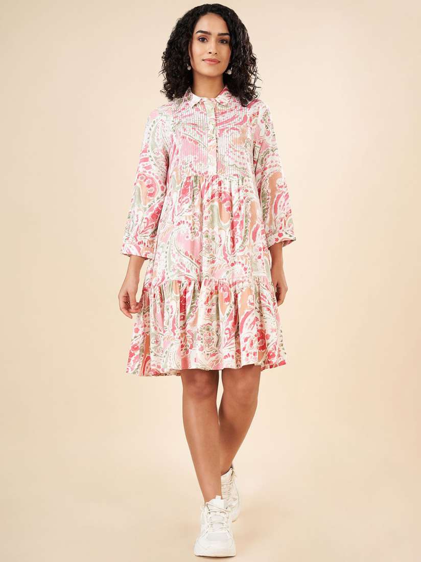 Buy AKKRITI BY PANTALOONS Ethnic Motifs Printed Cotton A Line Ethnic Dress Ethnic Dresses for Women 30305497 Myntra