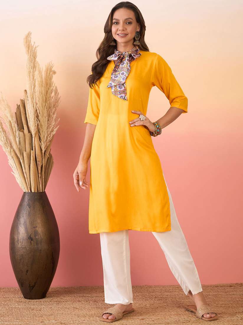 Sangria yellow kurta deals