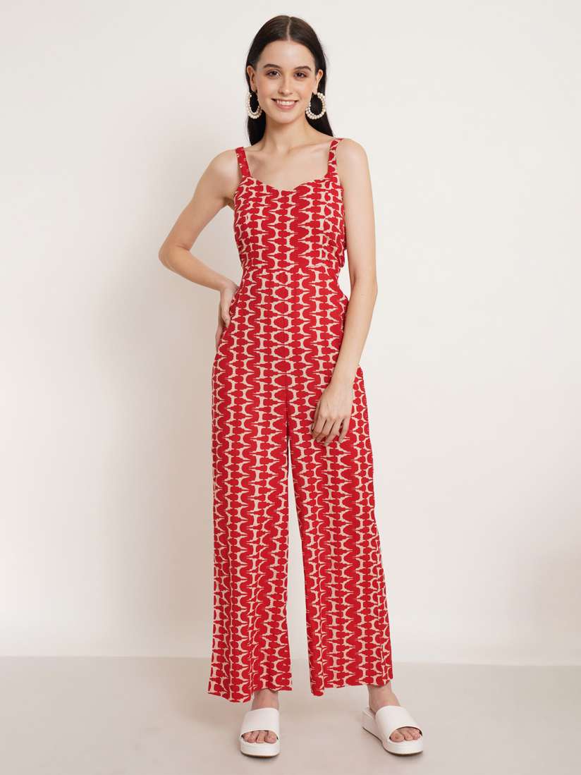 Buy COTLAND FASHION Printed Shoulder Straps Cotton Sleeveless Culotte Jumpsuit Jumpsuit for Women 30313483 Myntra