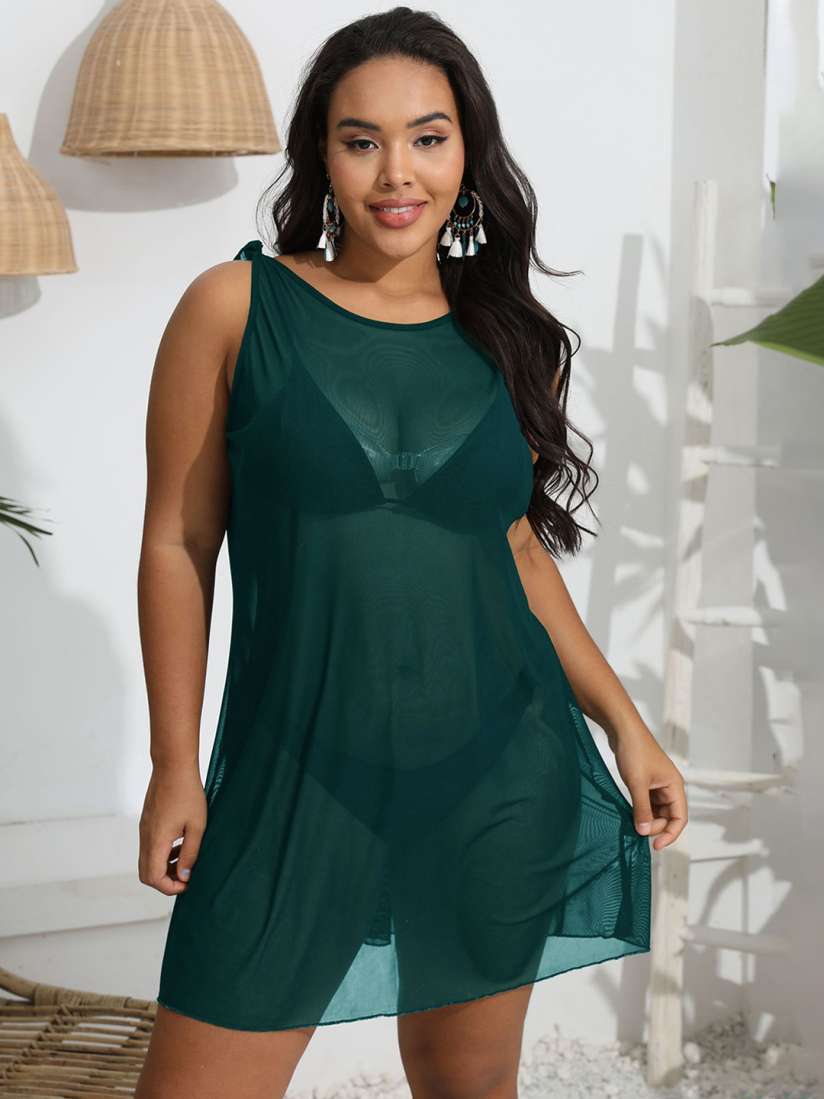 Buy LULU SKY Plus Size Mini Sheer Swimwear Cover up Top Swimwear Cover up Top for Women 30322960 Myntra
