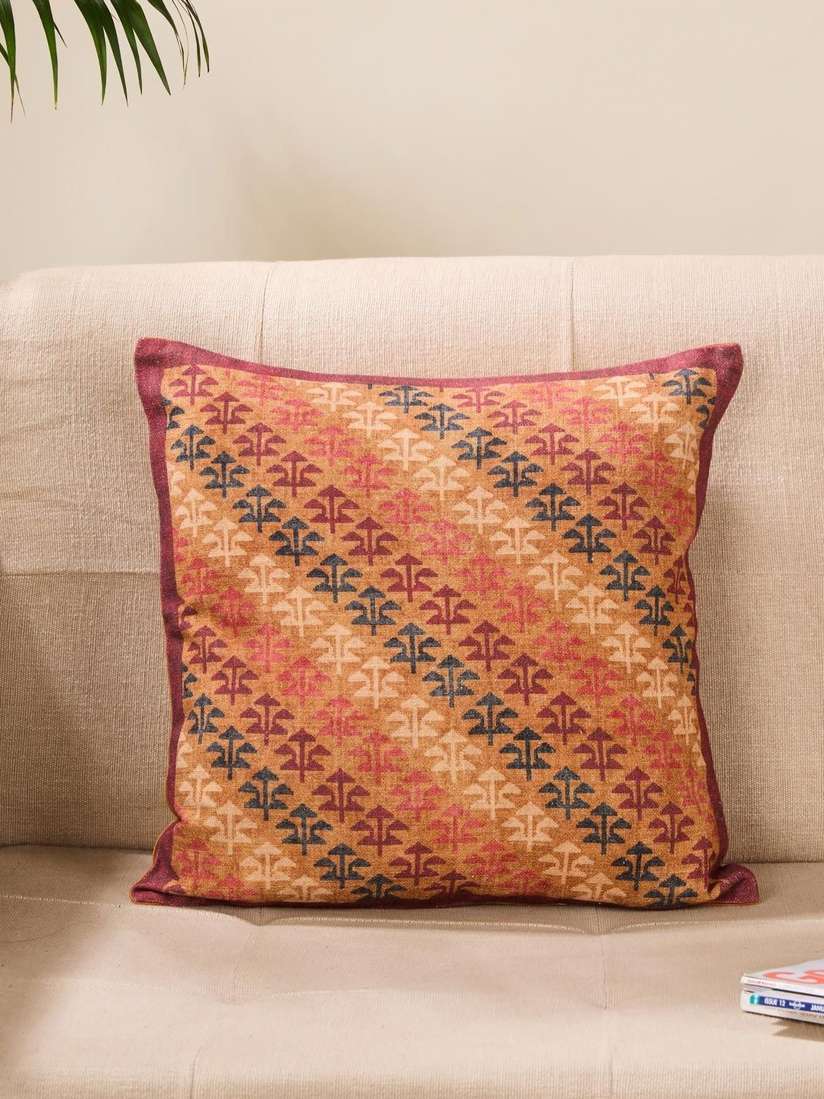 Throw Pillow Fabindia Cushion Buy Fabindia Yellow Orange Geometric