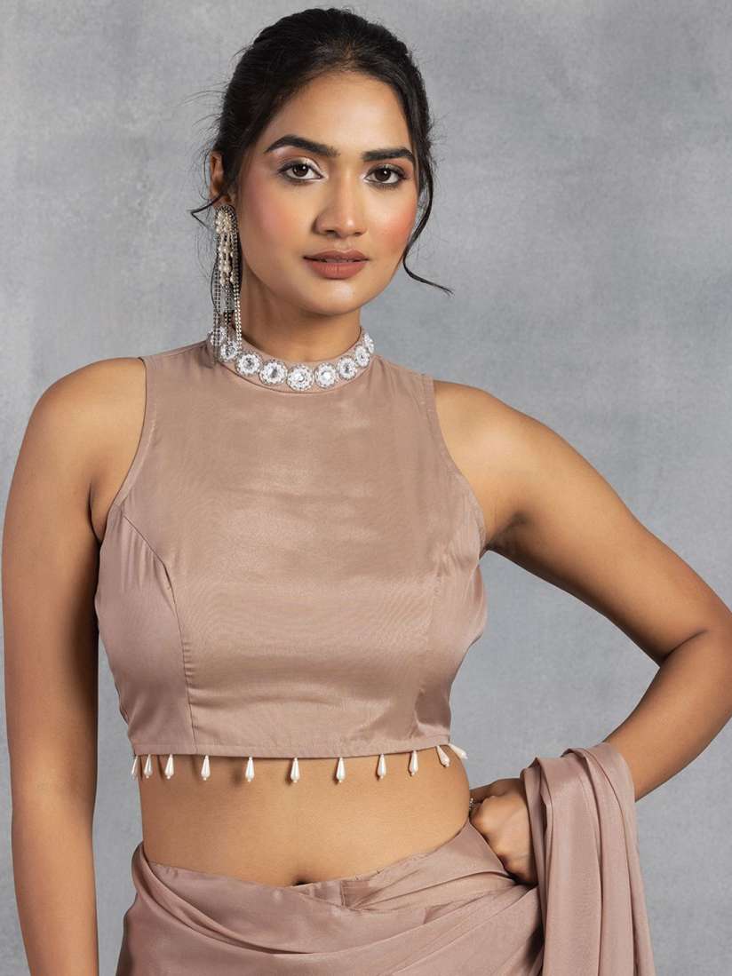 High neck sleeveless saree blouse new arrivals