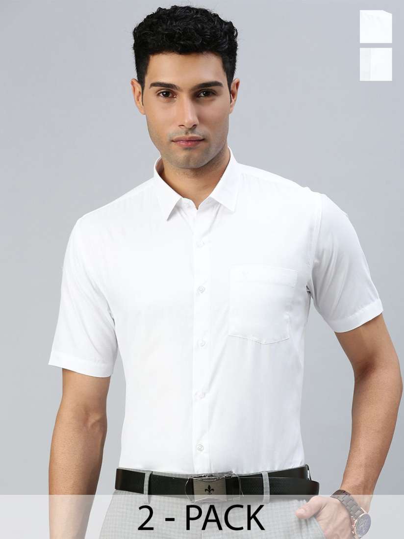 Buy RAMRAJ Men Pack of 2 Formal Half Sleeves Shirts Shirts for Men 30348762 Myntra