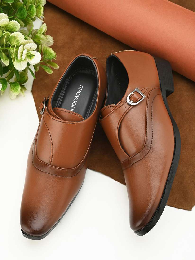 Buy Provogue Men PU Buckle Formal Monk Shoes Formal Shoes for Men 30335727 Myntra