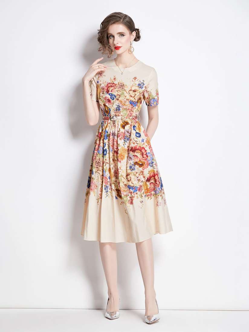 Buy JC Collection Floral Printed Fit Flare Midi Dress Dresses for Women 30352314 Myntra