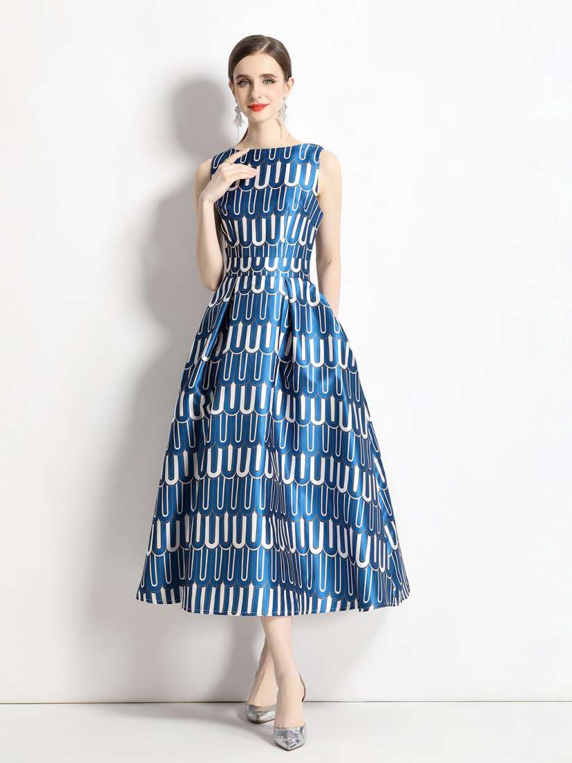 Buy JC Collection Printed Sleeveless Fit and Flare Midi Dress Dresses for Women 30352419 Myntra