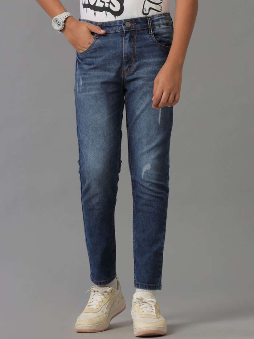 Buy UNDER FOURTEEN ONLY Boys Slim Fit Low Distress Light Fade Jeans Jeans for Boys 30351931 Myntra