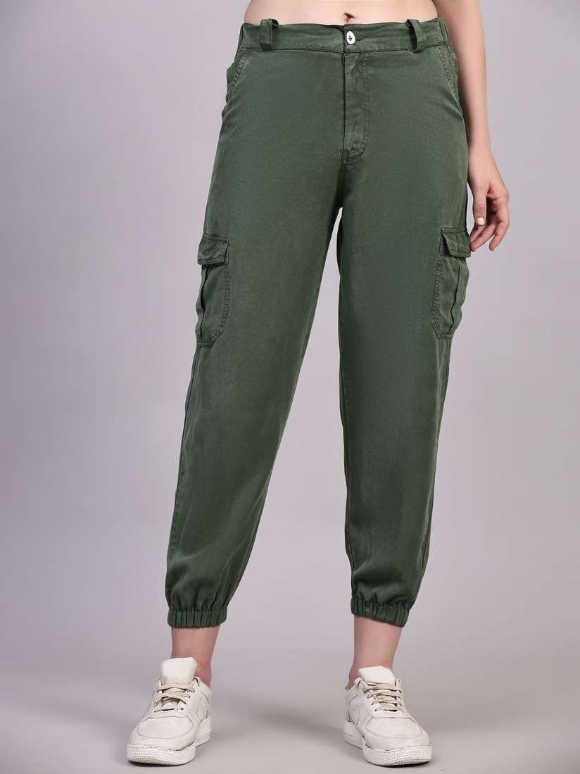 Buy Pomegal Women Mid Rise Cargo Joggers Track Pants for Women 30352083 Myntra