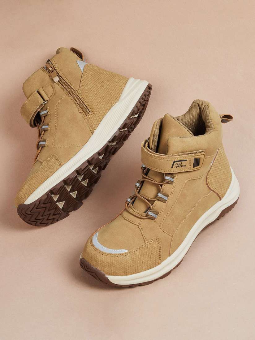 Buy Fame Forever by Lifestyle Boys Tan Zip Boots Casual Shoes for Boys 30392172 Myntra