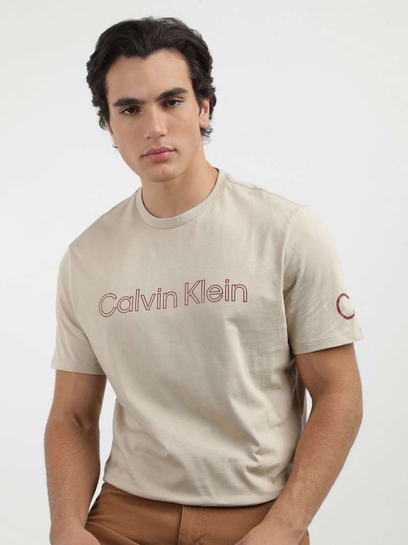 Buy Calvin Klein Jeans Men Solid Round Neck Cotton T shirt Tshirts for Men 30405990 Myntra