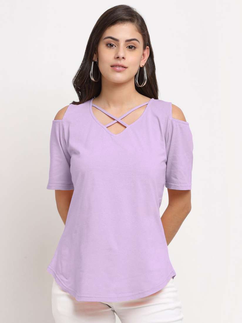 Buy BRINNS Cold Shoulder Cotton Top Tops for Women 30382516 Myntra
